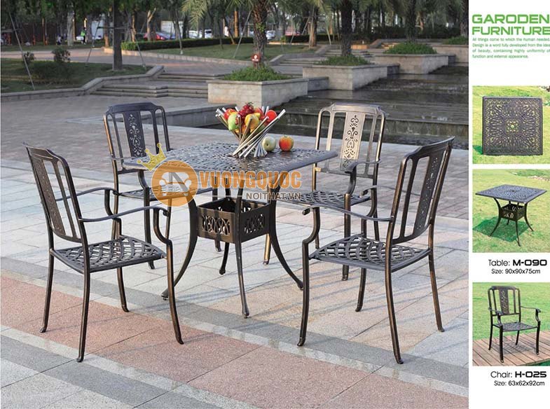 Bộ bàn ghế ngoài trời kiểu dáng sang trọng ZX M090H025-1